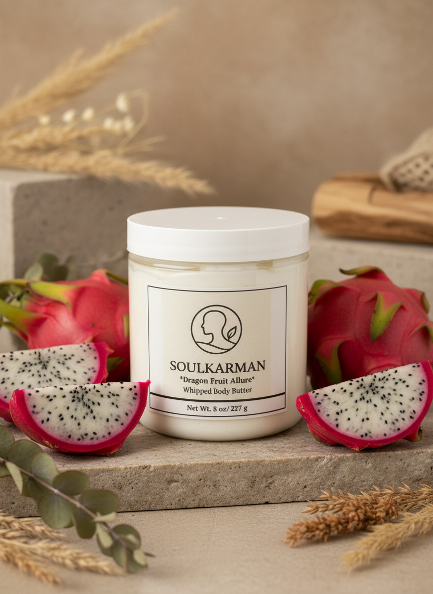 Whipped Body Butter 8oz - Dragon Fruit Allure | Dye-Free Natural Moisturizer