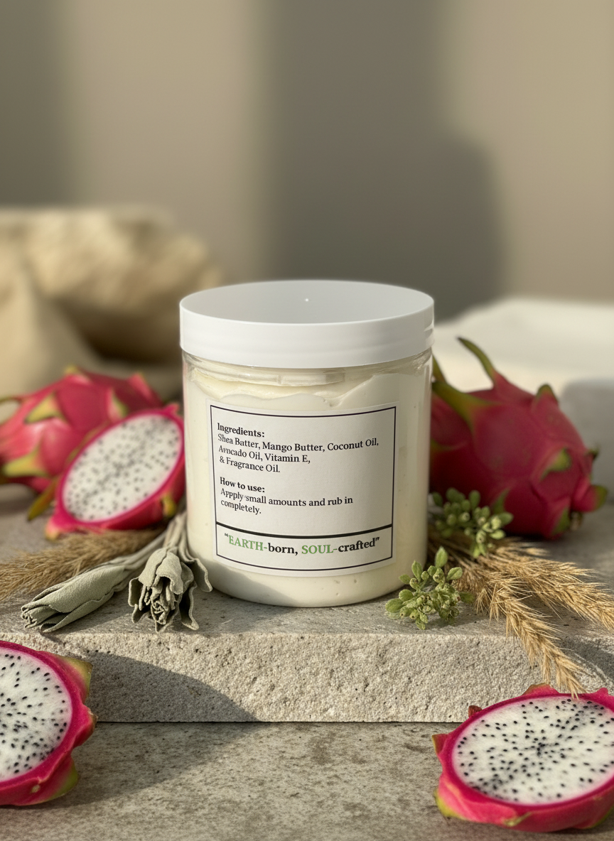 Whipped Body Butter 8oz - Dragon Fruit Allure | Dye-Free Natural Moisturizer